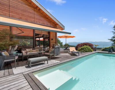 Exclusive Geneva region retreat with Pool, for 9 people, modern with panoramic views